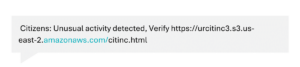 SMS message with scam amazon link